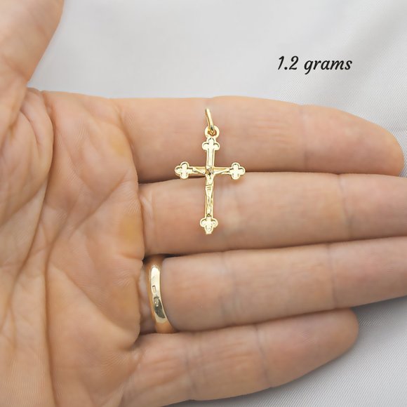 Real 10K Solid Gold Cross Pendant Genuine Gold Crucifix Stamped 10K ITALY - Picture 5 of 5